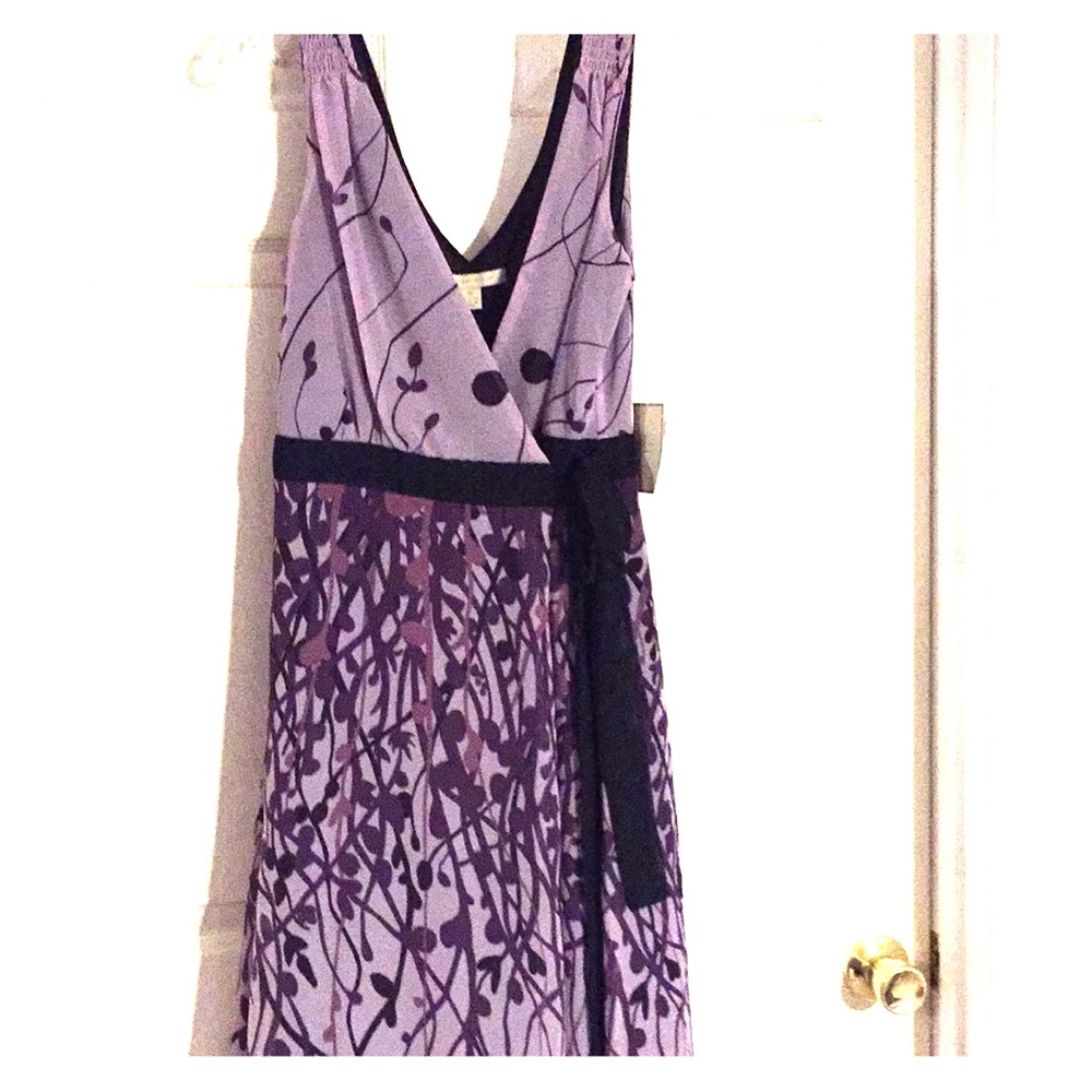 Purple and black wrap dress. NWT. Size 8.